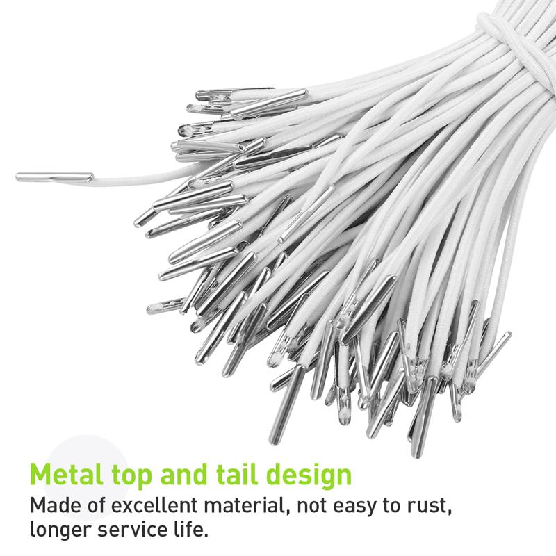 Elastic Barbed Cords Elastic Loop Stretch Round String with Metal Barbs Barbed Fastener for Mask Making Book Binding Crafting