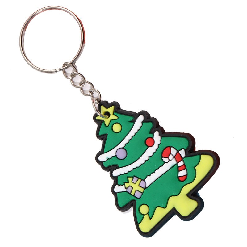 Kerstversiering Pvc Zacht Rubber Herten Oude Man Sleutelhanger Kerstboom Kleine Hanger Kerst Slee Leuke Charm