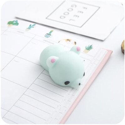 Squishy Soft Cute Dolls Wipes Antistress Animals Boot Ball Decompression Sticky Eliminate Pets Fun Stress Squishies Vent Toys: green bear