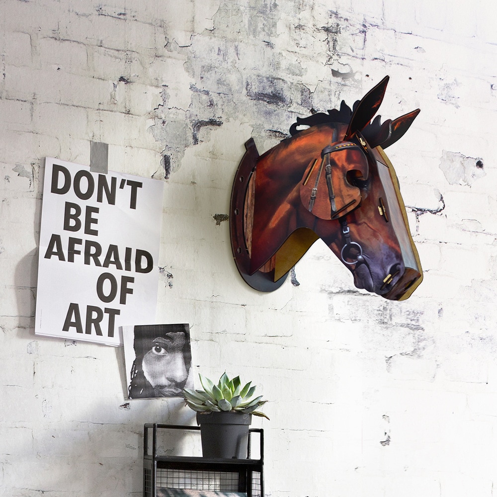 3D en bois artisanat Animal cerf wapiti licorne cheval tête tenture murale bois MDF artisanat décorations pour la maison mur Art décoration