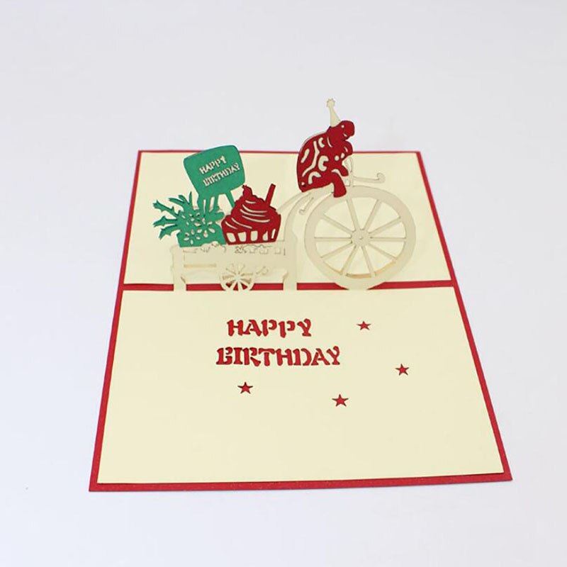 Carving Origami 3D Greeting Card Chinese Folk Characteristics Paper-cut Red Cover Animal Pattern Birthday Greeting Card