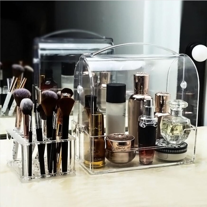 Hoge make-up organizers opbergdoos cosmetische sieraden display box case desktop make-up container dozen organizer