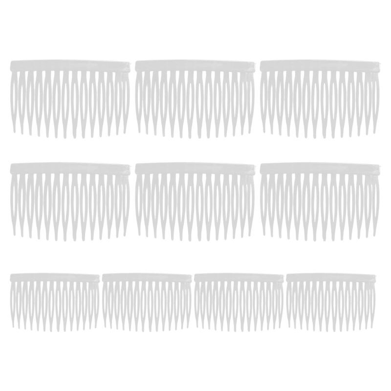 10 Teile/satz Braut Tiara Schleier Kamm Kunststoff Schwarz Weiß transparent Gabel Kämme