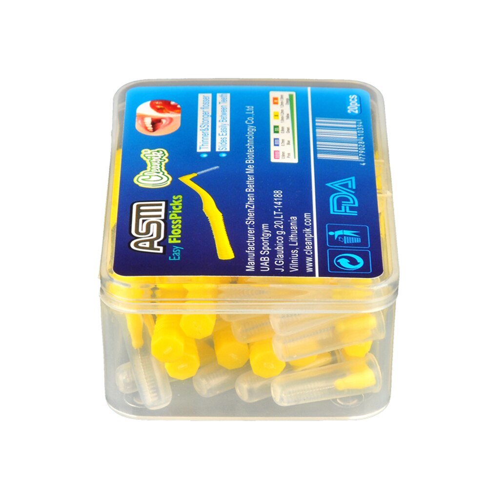 Lote de 20 unidades de brochas interdentales delgadas, cepillos Dentales con cabezal de hilo Dental suave, cepillo de higiene Dental y de cuidado bucal: 04
