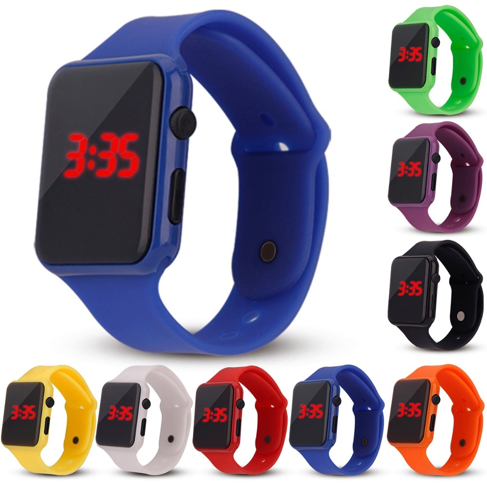 Kinderhorloge kleurrijke led jongen meisje elektronische student sporthorloges kinderklok digitaal polshorloge horloge bayan kol