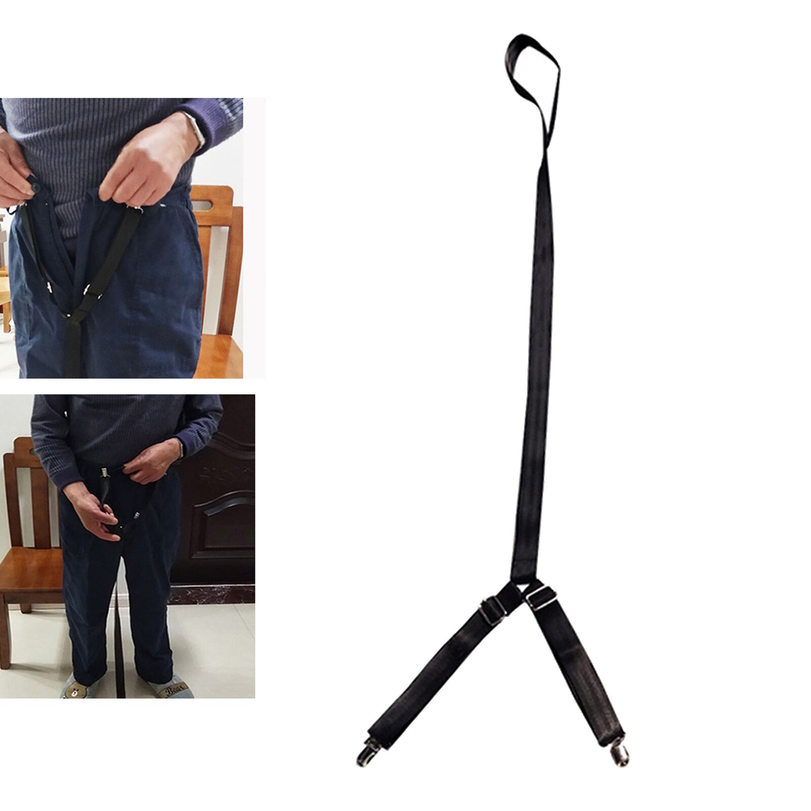 Makkelijk Te Plaatsen Clip En Pull Dressing Aid Band Broek Assist Aids Voor Ouderen Senioren Verstelbare 99-115Cm zwart