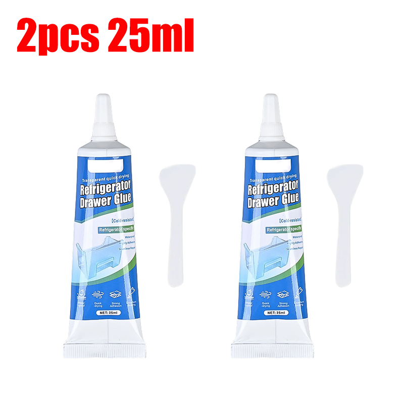 25 ml Kühlschrank-Reparaturkleber, flüssiger Allzweckkleber, leistungsstarker Kunststoff-Reparaturkleber, wasserfester Kleber für Kühlschrank-Schubladen: schwarz
