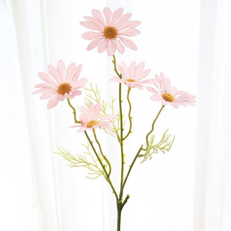 Artificial Flowers Daisy Flower Branch Silk Flowers for Crafting Home Decoration Accessories Farmhouse Decor Yellow Flowers: Pink 1 Pcs