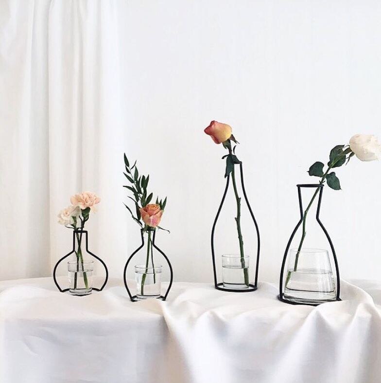 2020 minimalista vaso de flores rack nórdico abstrato preto linhas ferro decoração vida decoração da casa preto linhas vaso flores