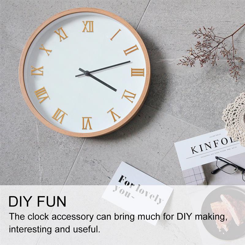 5 Stks/set Plastic Zwart Gouden Kleur Romeinse Cijfers Voor Quartz Klok Accessoires