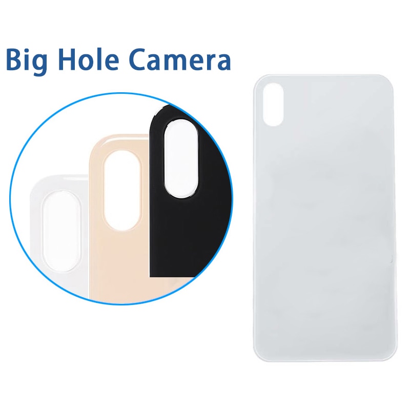 Stort hul bagpå glas til iphone x xs xs max batteridæksel bagside glas reservedele aaaa++++
