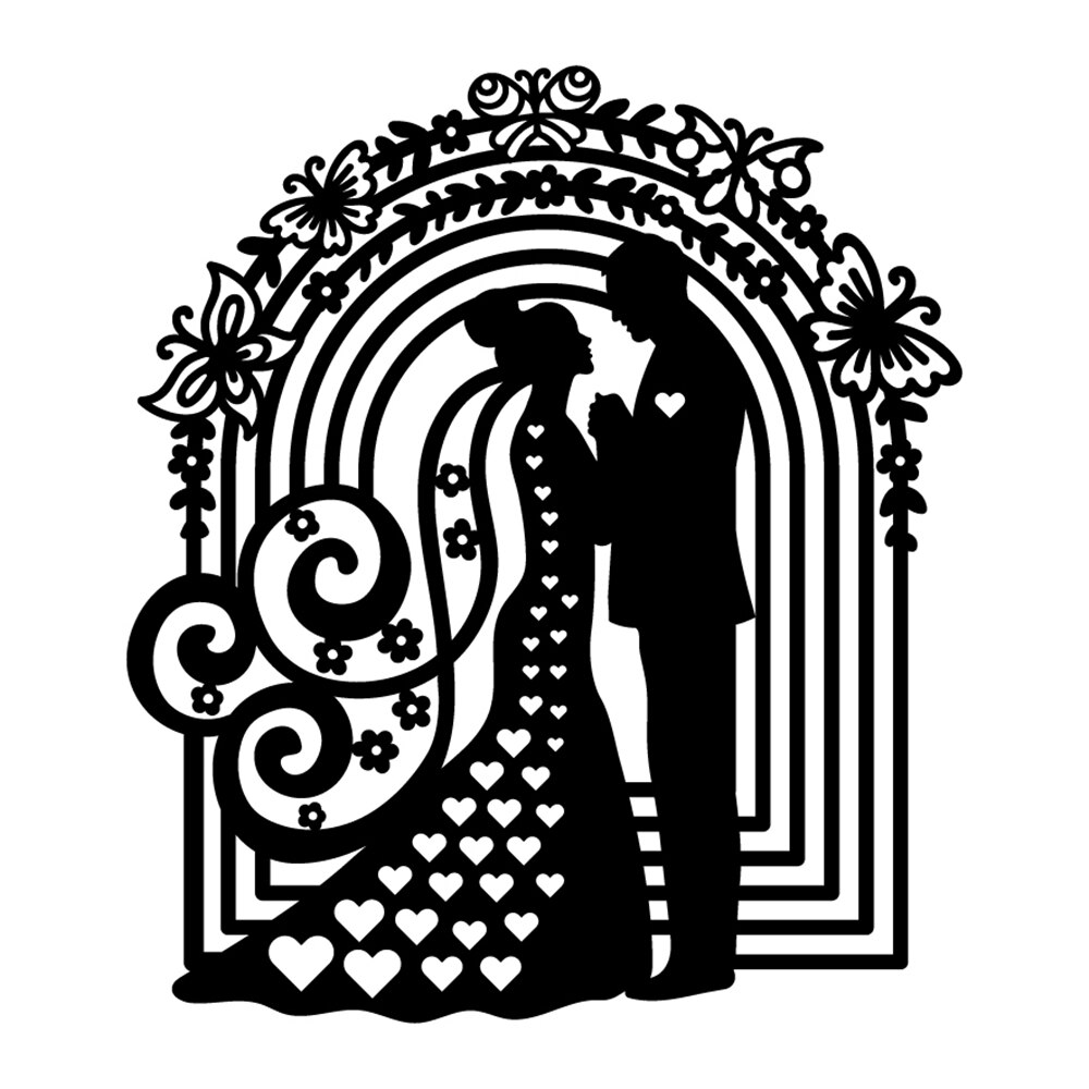Naifumodo Wedding Couple Metal Cutting Dies Love Dies Scrapbooking Making Wedding Invitation Decorative Embossing Crafts Stencil