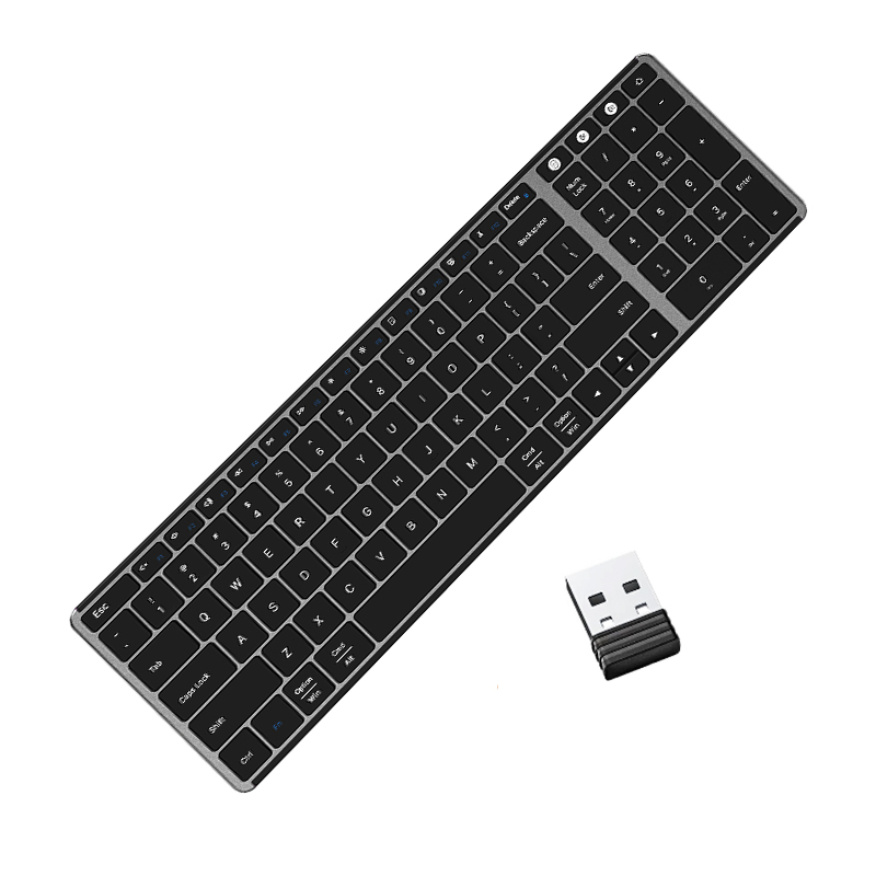 AUSDOM Sofkeys2 bezprzewodowy podwójny Bluetooth 5.0 światowa premiera 2.4G klawiatura biurkowa biznes biuro komputer domowy Laptop 98 klawiszy: Default Title