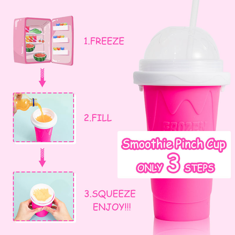 SIMMY Slushy DIY Smoothie Pinch Cup Frozen Making Freeze Magic Food Grade Silicone Drink Water Bottle