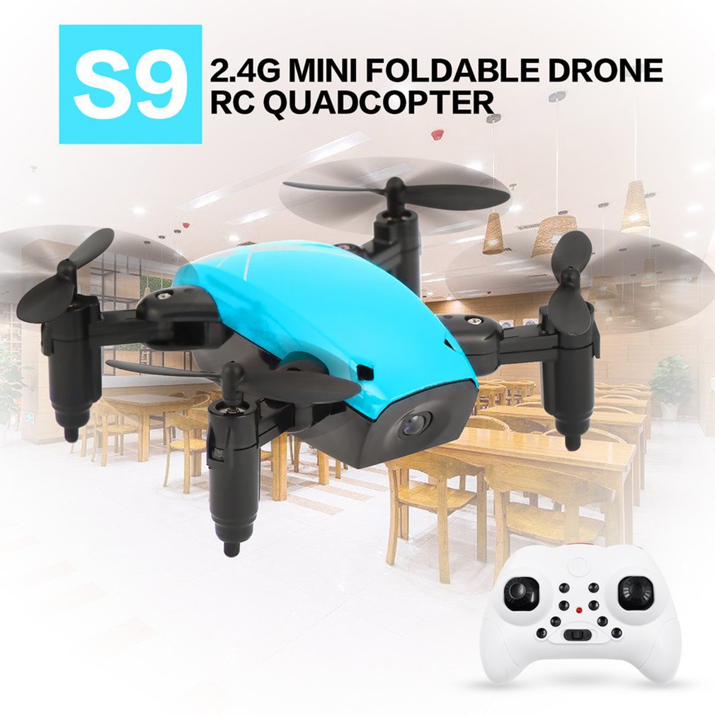 S9W Opvouwbare Rc Mini Drone Pocket Drone Micro Drone Rc Helicopter Met Wifi Fpv 0.3MP Camera 360 Graden