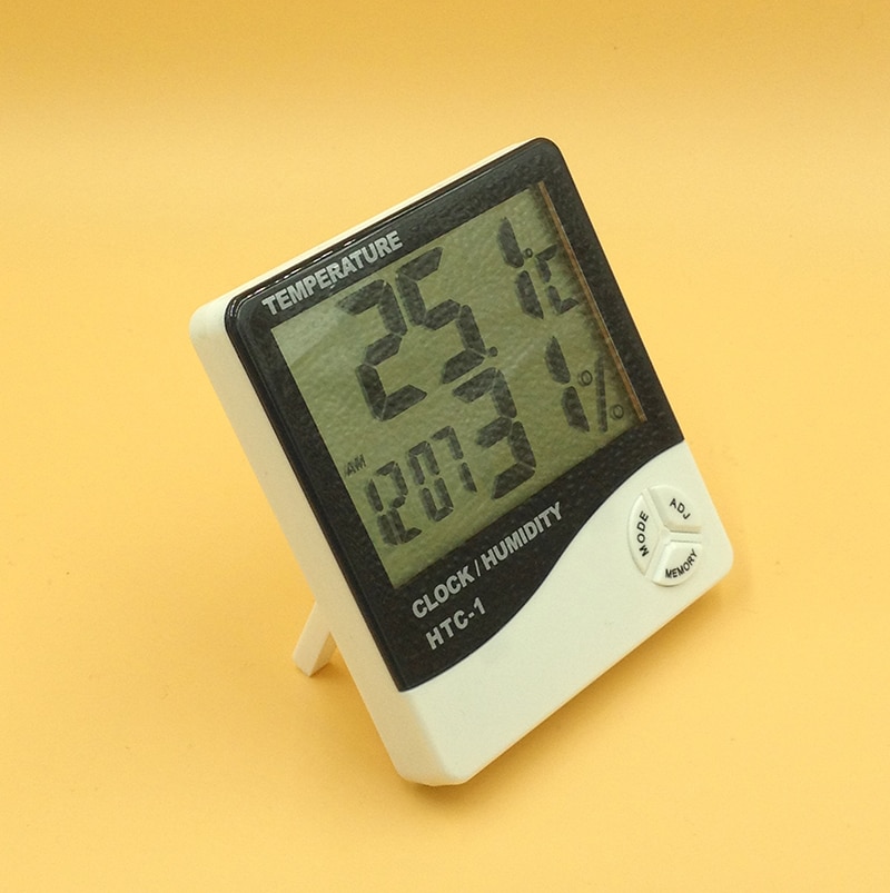 HTC-1 LCD Digitale Thermometer Hygrometer Elektronische Temperatuur Vochtigheid Meter Weerstation voor Binnen test Hoge nauwkeurigheid