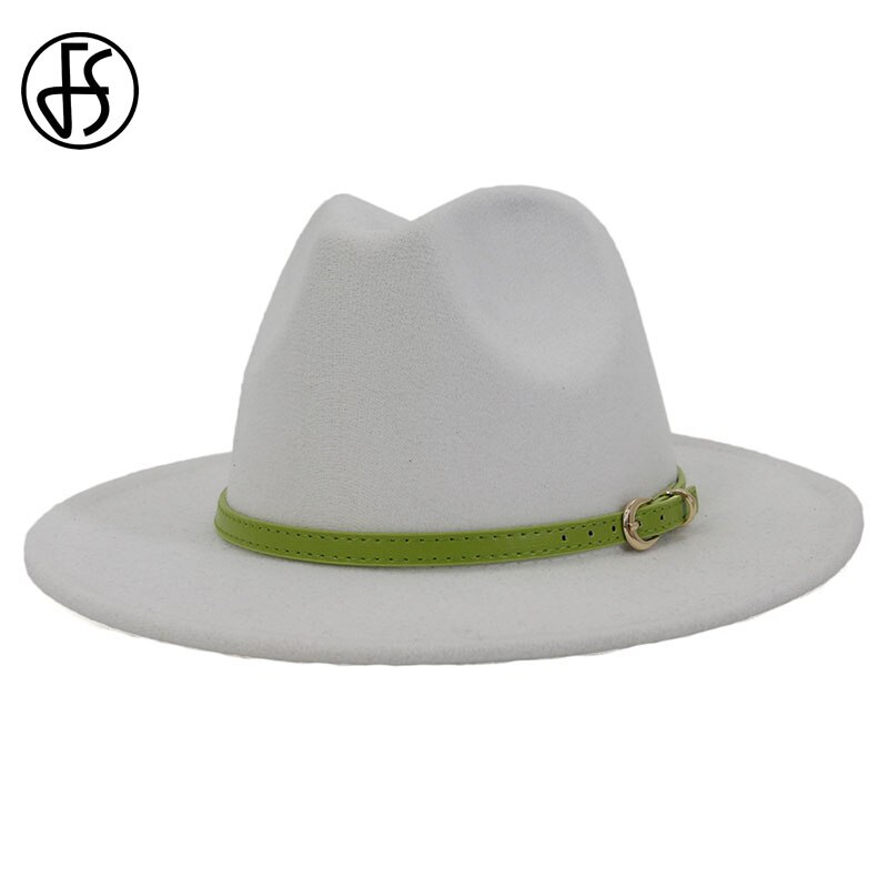 FS – Chapeau Fedora en feutre de laine pour homme et Femme, casquette à large bord, Vintage, Trilby Jazz, pour Couple, collection hiver et automne
