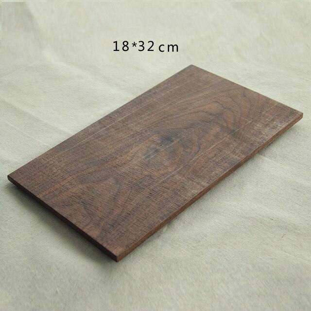 Bread Wood Plates Black Walnut Rectangle Square Wood Pan Plate Fruit Dishes Saucer Tea Tray Dessert Dinner: 18x32CM