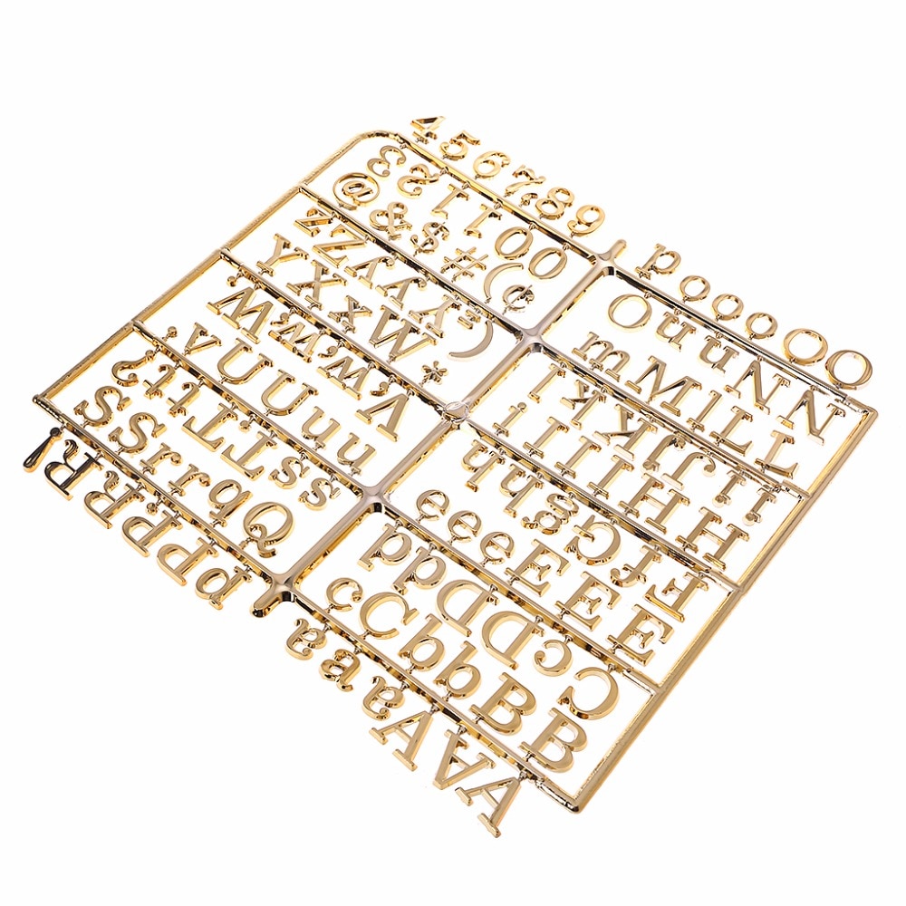 NNRTS Golden 120 Pcs Characters For Felt Letter Board Numbers Changeable Letter Board Words School Office Supplies