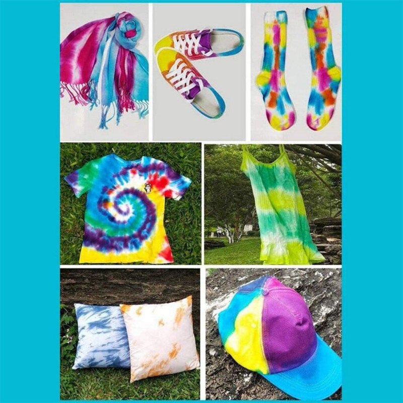 6/8 Colors One-Step Tie Dye Kits Rainbow, DIY Non-toxic Garment Textile Paint 120ml Colorful Clothing Tie Dye Kit Pigment Set