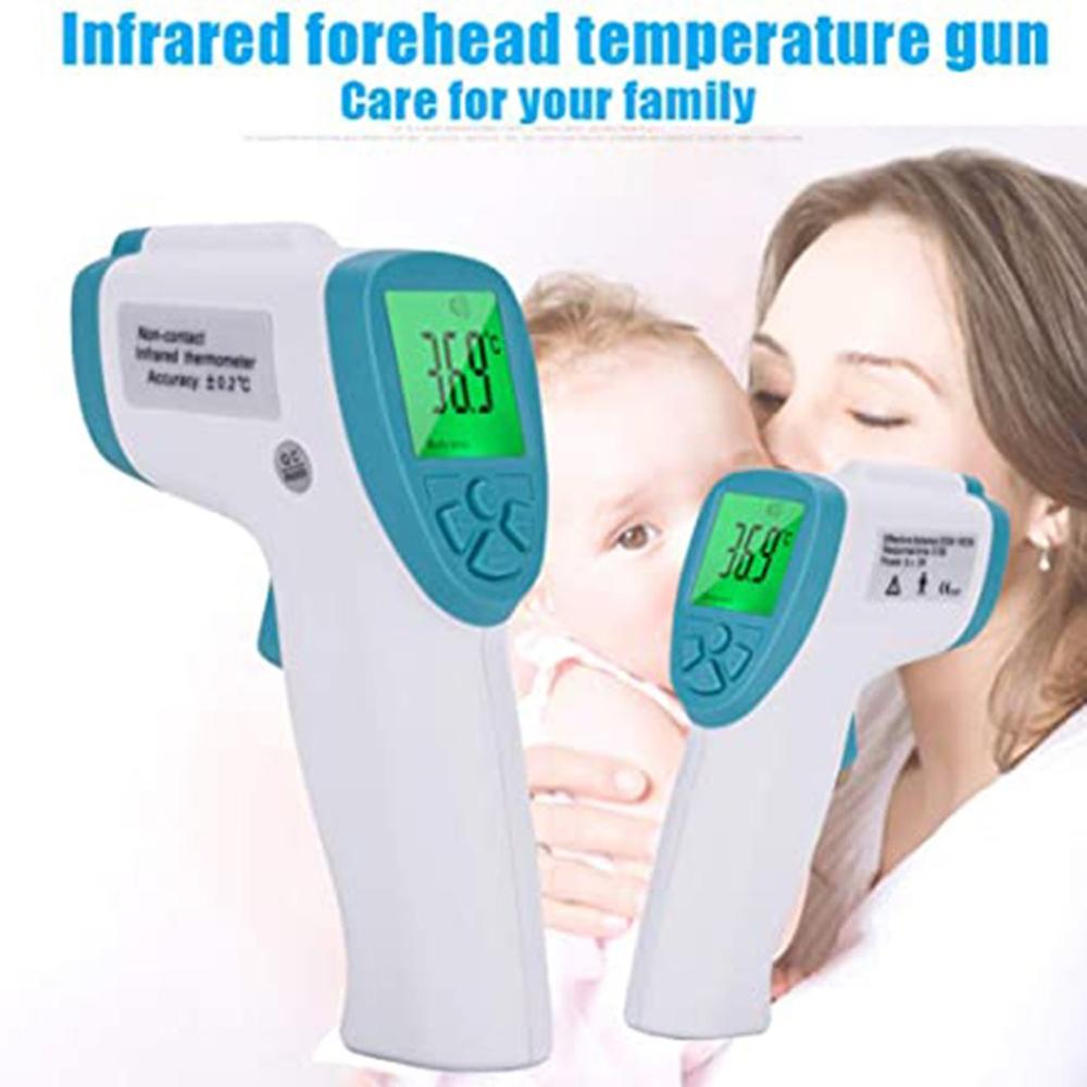 Lcd infrarood voorhoofdthermometer zonder aanraking, digitale thermometer voor volwassenen en kinderen, koortsthermometer, direct afleesbaar afstandsbereik