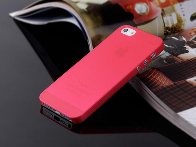 Capa para iphone 5S ultra fina preta azul vermelho, de cores matte doces para iphone 5 5S se: red