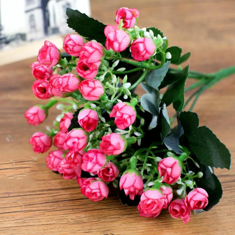 36Heads/1Bunch Kunstmatige Decoratieve Party Zijden Nep Bloemen Pioenen Voor Home Hotel Decor Diy Bruiloft Decoratie Bouque: pink