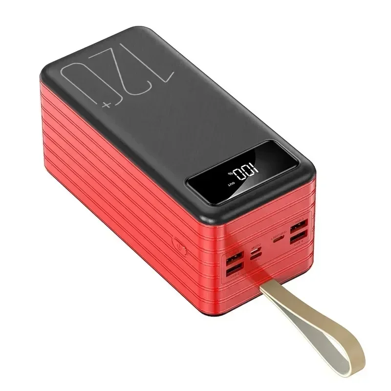 Banco de energía portátil de 120 W 120000 Batería externa del cargador Powerbank de carga súper rápida de alta capacidad mAh para IPhone Xiaomi Huawei: Rojo