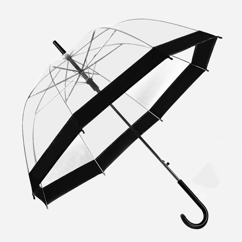 Paraguas transparente para mujeres y niñas, sombrilla creativa con mango largo, a prueba de lluvia, artículos de novedad