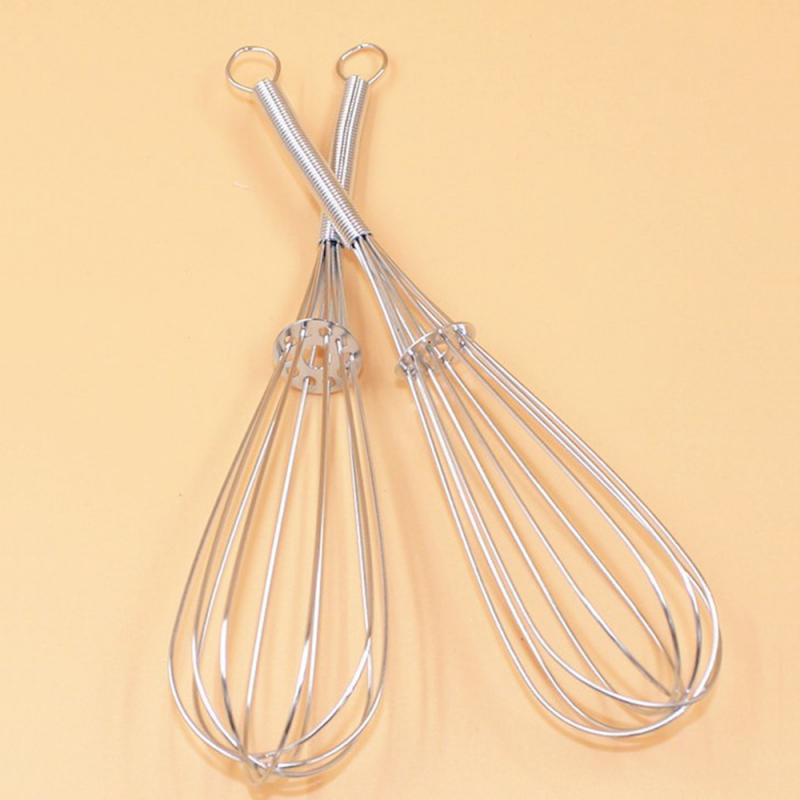 Stainless steel handle whisk whisk mixer foam kitchen whisk whisk mini handle mixer stirring cooking baking kitchen tools: 2pcs