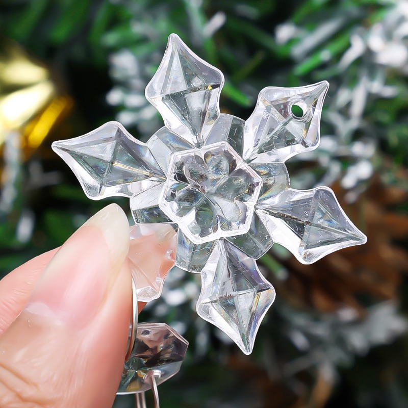 5-48 Stuks Kerst Ornamenten Kristal Boom Decoraties Transparante Ijs Strip Hanger DIY Teardrop Kroonluchter Kerst Bruiloft Kralen