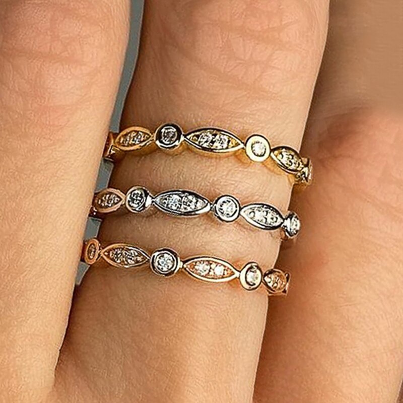 Huitan – bague de mariage Chic en zircone cubique pour femmes, rond bleu/blanc, Simple et délicat, bijoux à la