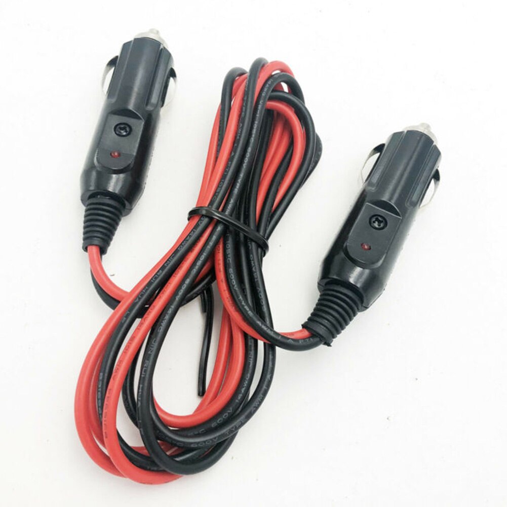 Car Heavy Duty Cigar Lighter Plug Charger Extension Cable Male To Male 1m 15A Heavy Duty Copper Wire