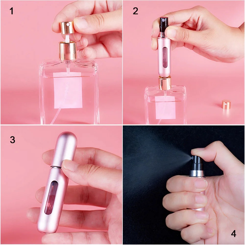 5/10ml bundfyldende pumpe parfume genopfyldelig sprayflaske mini bærbar tom kosmetikbeholdere forstøver flaske rejse
