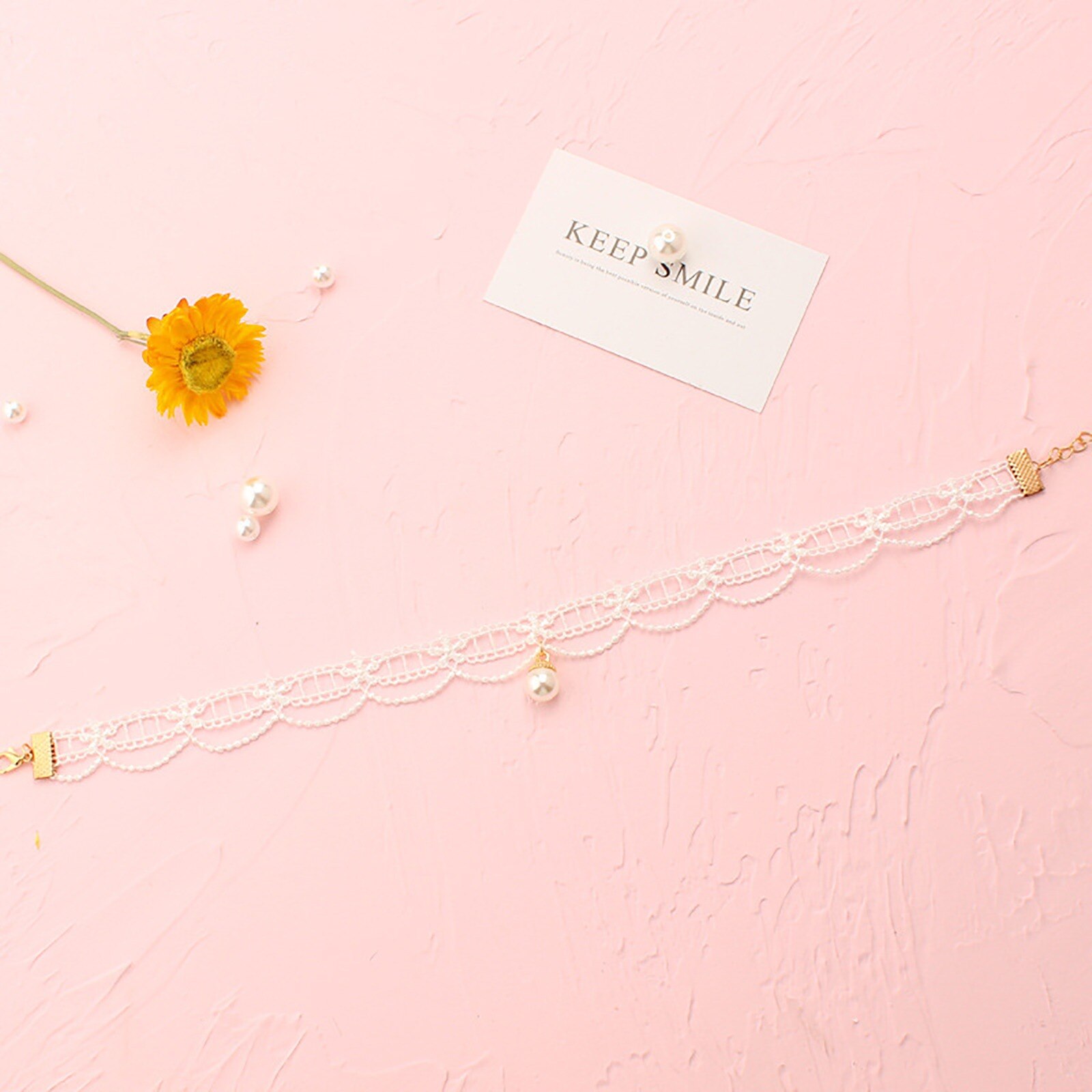 Gioielli con collana girocollo di perle dolci per donne di moda perline romantiche girocolli a catena regalo di compleanno gioielli per feste: 1