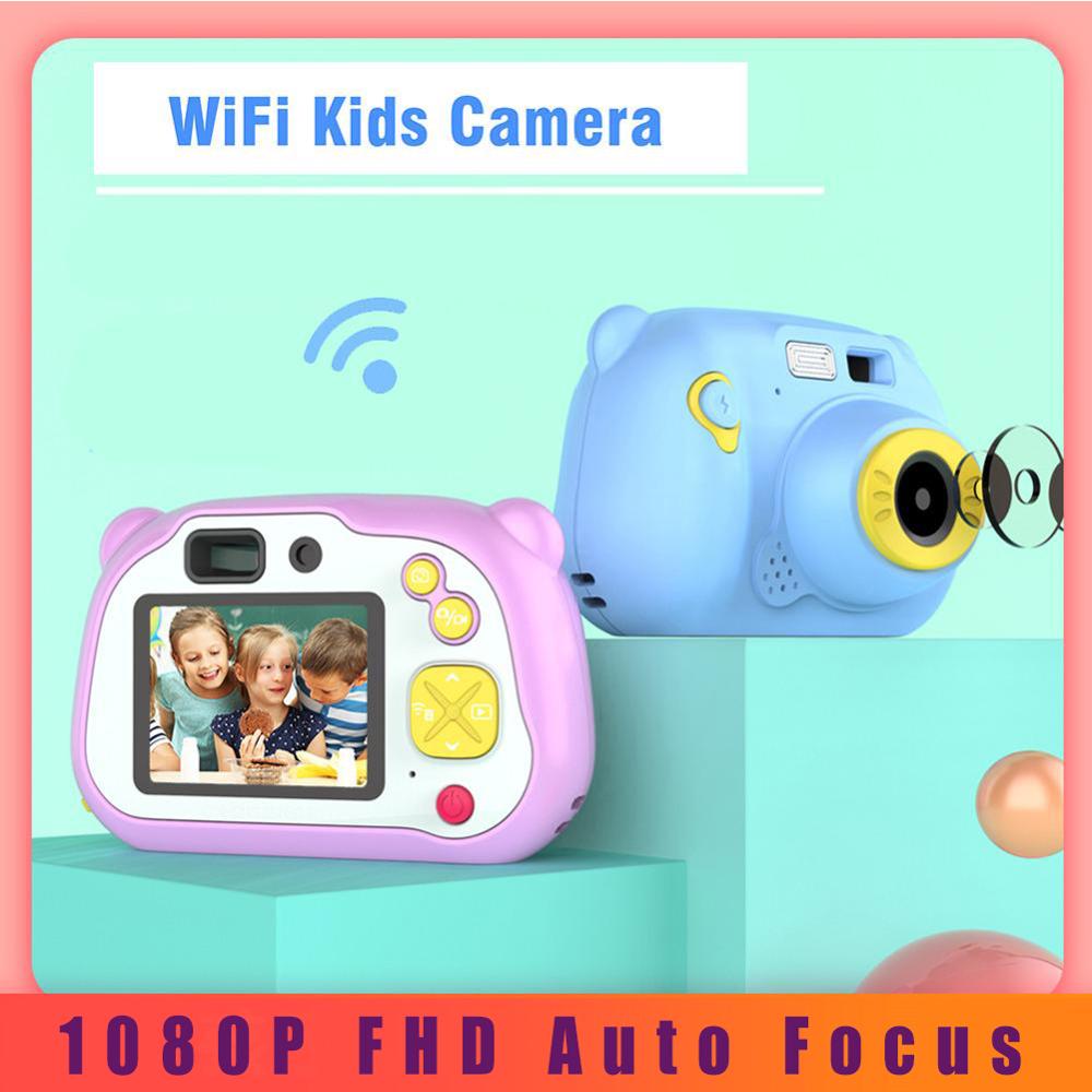 1080P FHD Auto Focus Wifi Children Camera Mini 2 Inch Cartoon Digital Camera Cute Toys Children Birthday For Kids Cameras