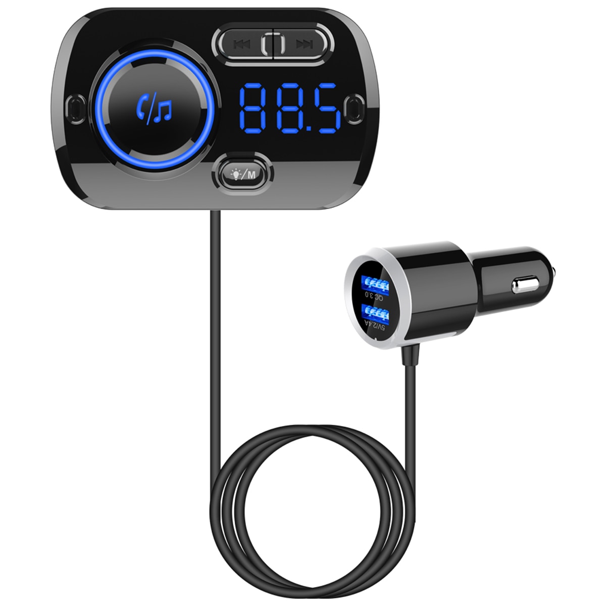 12 V-24 V Bluetooth 5.0 Twee Usb Fm-zender Draadloze Carkit MP3 Audio Player Ondersteuning Tf Card auto Opladen Aux Input Handsfree