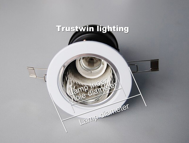 spot bulb fixture Halogen round circle holder white black lamp holder hanging recessed E27 downlight fixture