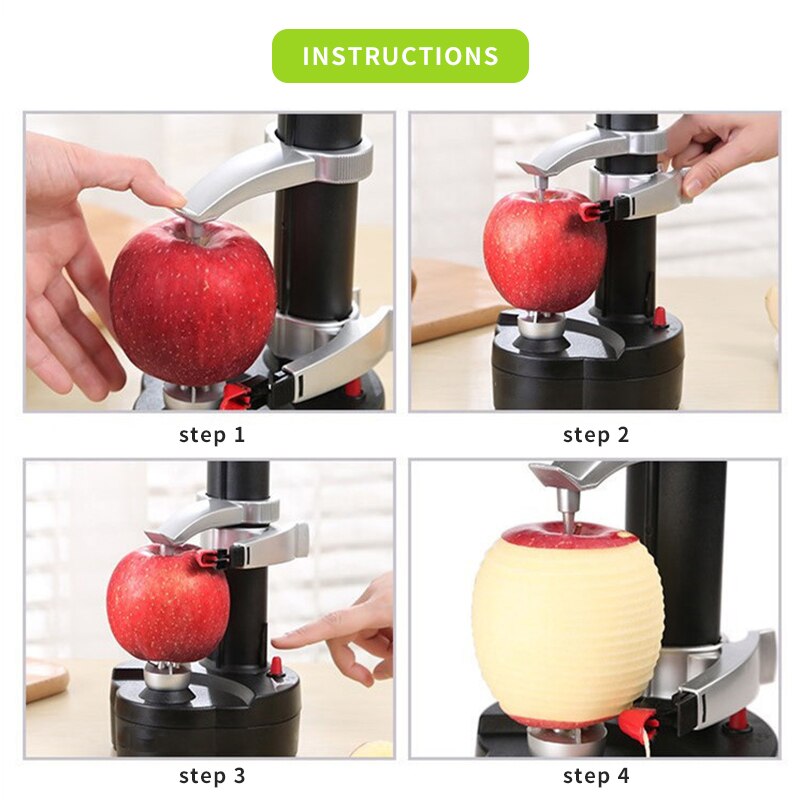 220v elektriske skreller automatisk frukt grønnsaker automatisk rustfritt stål eple peeling maskin kjøkken potet kutter maskin