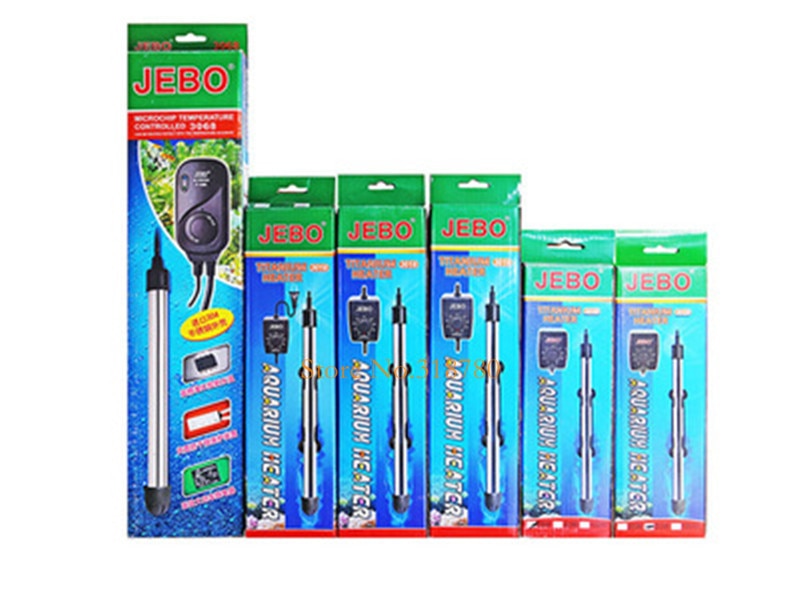 JEBO-calentador de agua sumergible de acero inoxidable para acuario, termostato ajustable automático para tanque de peces, 300W, 200W, 100W