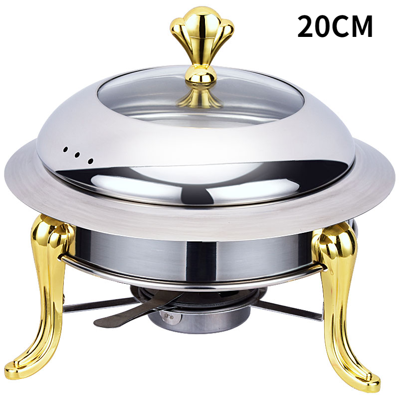 stainless steel alcohol stove household /commercial Removable small chafing dish solid fuel boilersmall dry pot MJ710: A  20CM
