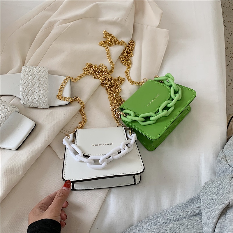 Merk acryl ketting handtassen mini crossbody tassen voor vrouwen schouder messenger bags dames kleine clutch dames portemonnee bolsa