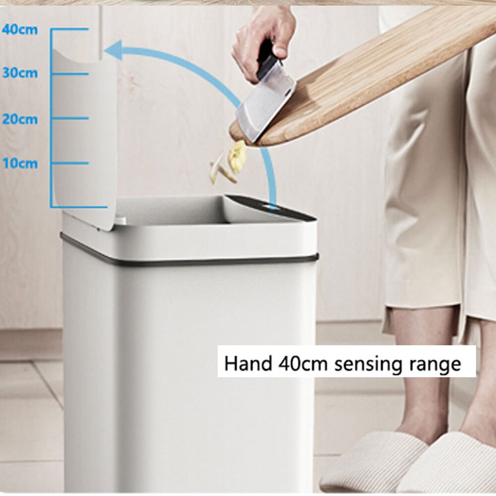 Trash Automatic Smart Sensor Trash Can Garbage Bin Touchless Intelligent Trash Rubbish For Kitchen Home Organizer