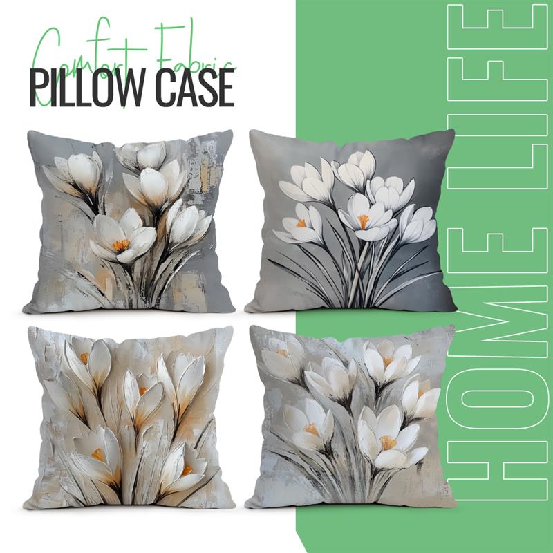 Hvite blomster puter putetrekk trykt polyester 45 x 45cm kasteputetrekk dekorative sofaputer putetrekk hjemmedekor: Gul