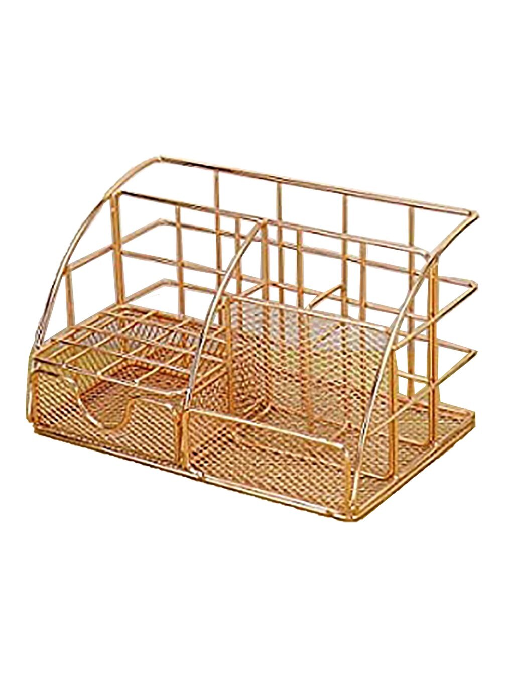 Desk Organiser Metal Office Organiser Storage Rack Shelf Office Table Decoration Rack Home: champagne gold