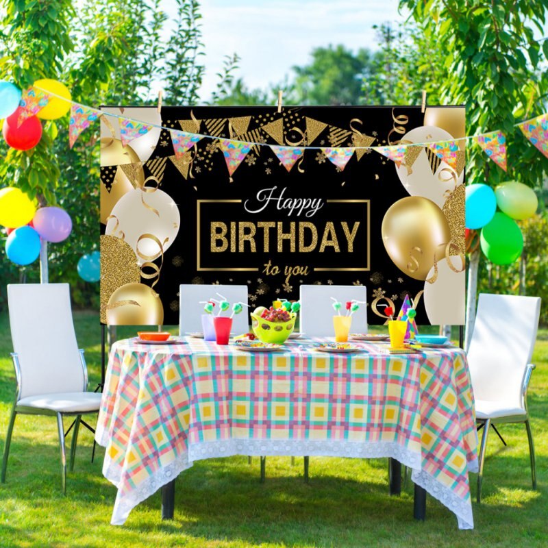 Extra Large Happy Birthday Backdrop Banner Poster Birthday Anniversary Party Photo Booth Background Banner Decorations Supplies