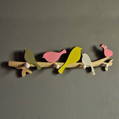Perchero nórdico de madera para colgar en la pared, colgador de llaves, toalla, para el hogar Decoración rústica, organizador de adornos: Pink