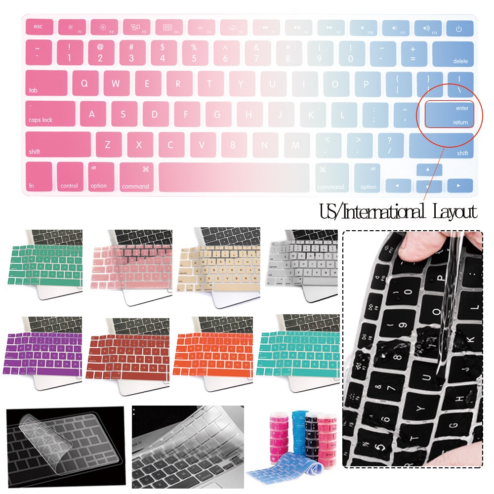 Laptop Keyboard Cover for Macbook Air 13 Inch A1369 A1466 A1342 / Pro 13" A1278 A1425 A1502/ Pro 15 InchA1286 A1398 Soft Silicon