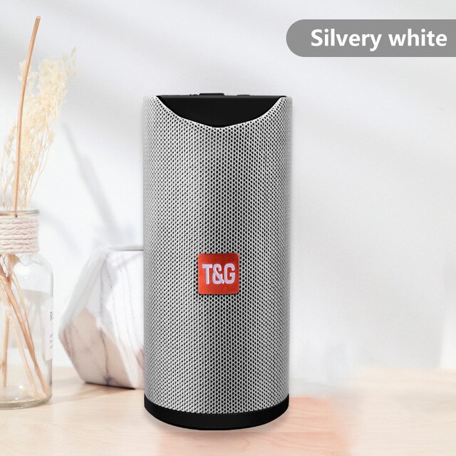 TG113 Portable Bluetooth Wireless Speakers Waterproof Stereo Column Outdoor Loudspeaker Speaker with FM Radio MP3 Bass Sound Box: GRAY