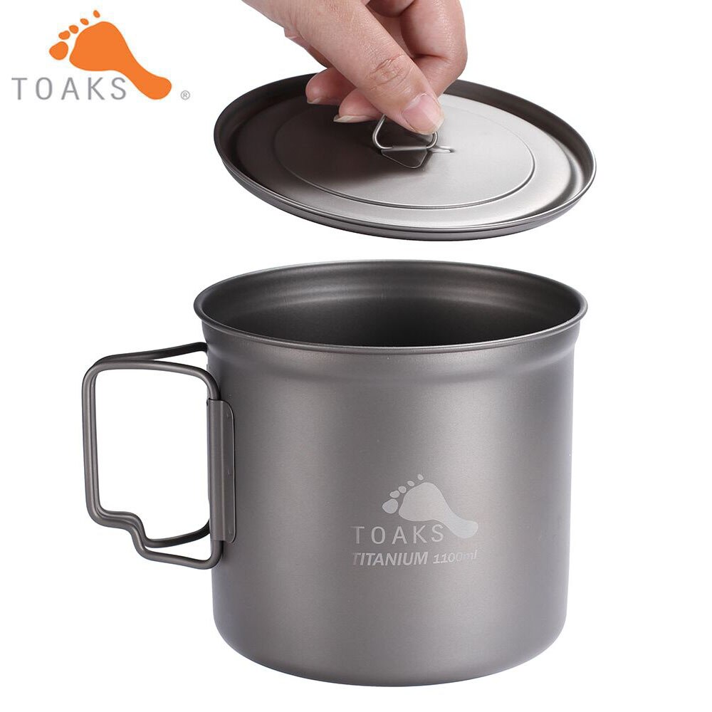 Toaks 550ml 650ml 750ml 1100ml 1300ml 1600ml udendørs vandreture camping picnic titanium pot krus skål let campingudstyr